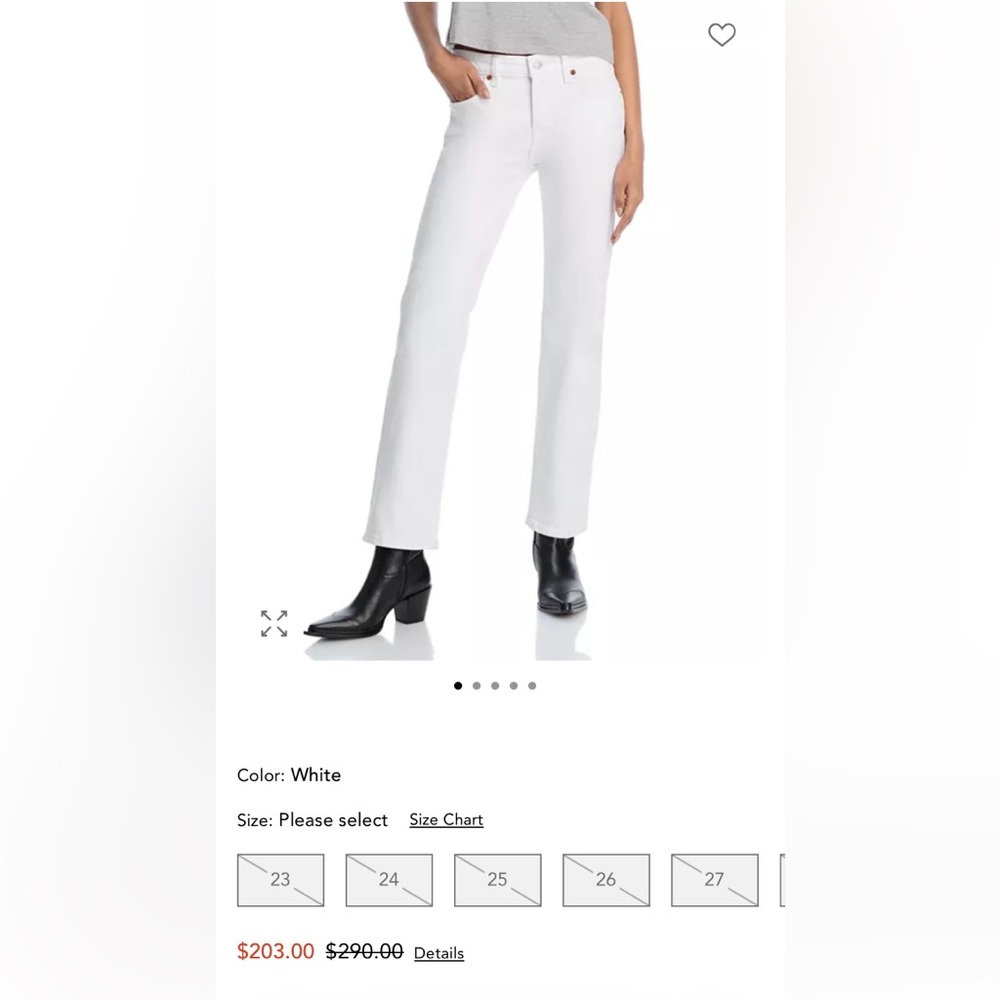 RE/DONE White Slim Leg Jeans